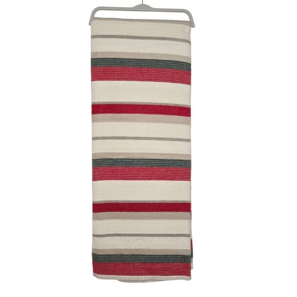 Docofil Winter Striped Soft Throw Blanket 51x67 Cotton Blend Made in Portugal - Picture 3 of 9